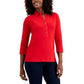 Charter Club Women's Knit Polo Shirt Red Size X-Small