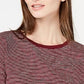Maison Jules Women's Striped 3/4-Sleeve Shirt Wine Size Medium