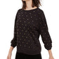 INC International Concepts Women's Studded Sweatshirt Black Size X-Small