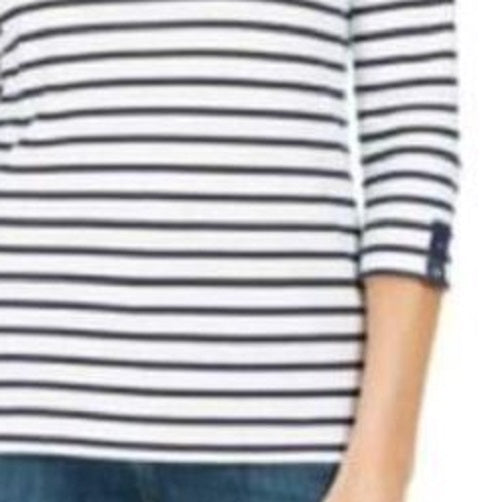 Karen Scott Women's Sport Colorblocked Striped Top Navy Size Medium