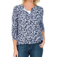 Karen Scott Women's Scroll Print Cardigan Blue Size X-Small