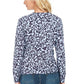 Karen Scott Women's Scroll Print Cardigan Blue Size X-Small