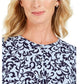 Karen Scott Women's Scroll Print Cardigan Blue Size X-Small