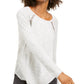 INC International Concepts Women's Peekaboo Grommet Sweater Gray Size Small