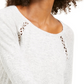 INC International Concepts Women's Peekaboo Grommet Sweater Gray Size Small
