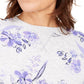 Karen Scott Women's Floral Print Fleece Sweatshirt Purple Size Small