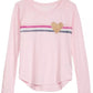 Epic Threads Big Girls Striped Heart T-Shirt Pink Size Large