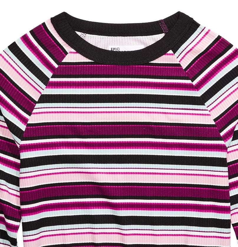 Epic Threads Big Girls Striped Top Dark Purple Size Extra Large