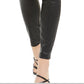 Bar III Women's Coated Button Fly Skinny Pants Black Size 0