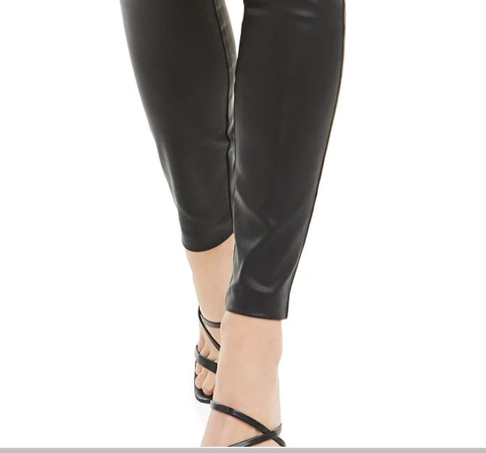 Bar III Women's Coated Button Fly Skinny Pants Black Size 0