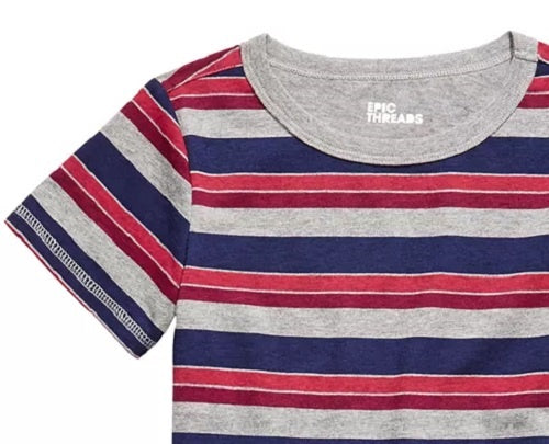 Epic Threads Little Boy's Multi-Stripe T-Shirt Gray Size 5