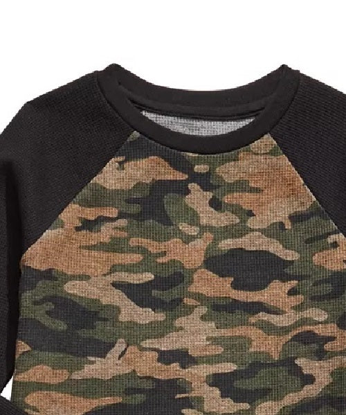 Epic Threads Toddler Boys Camo-Print Thermal T-Shirt Green Size 2T