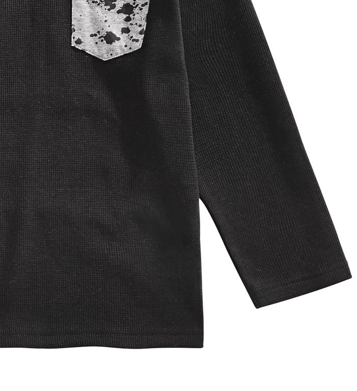 Epic Threads Toddler Boys Colorblocked Splatter-Print Thermal-Knit Hooded T-Shirt Black Size 4T