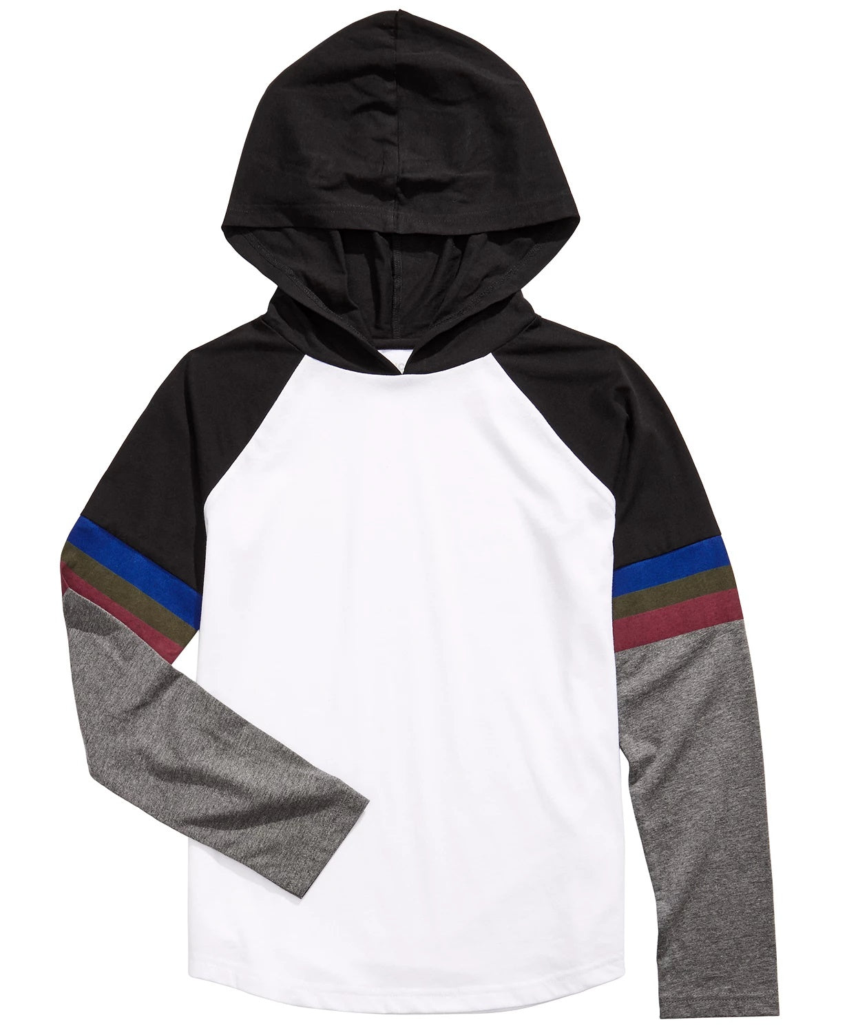 Epic Threads Big Boys Hooded Colorblocked T-Shirt White Size Small