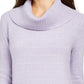 Style & Co Women's Lurex Cowl Neck Sweater Purple Size X-Small