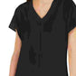 Alfani Women's Chiffon Overlay Maxi Top Black Size Small