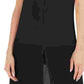 Alfani Women's Chiffon Overlay Maxi Top Black Size Small