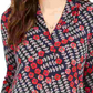 Charter Club Women's Printed V Neck Top Blue Size Small
