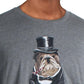 Club Room Men's Bulldog Tuxedo Graphic Crewneck T-Shirt Gray Size X-Large