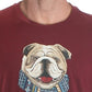 Club Room Men's Bulldog Scarf Cotton Blend Graphic T-Shirt Wine Size X-Large