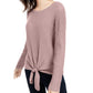 INC International Concepts Women's Ribbed Knotted Sweater Pink Size Small