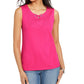 Karen Scott Women's Grommet-Trim Tank Top Pink Size Medium