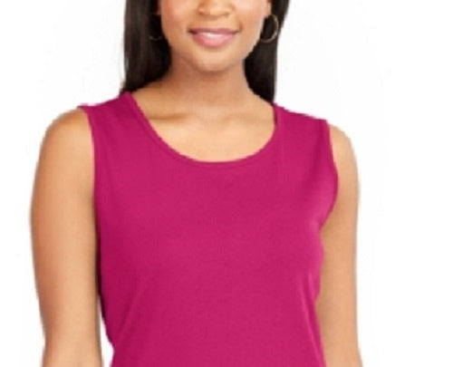 Karen Scott Women's Cotton Tank Top Red Size Large