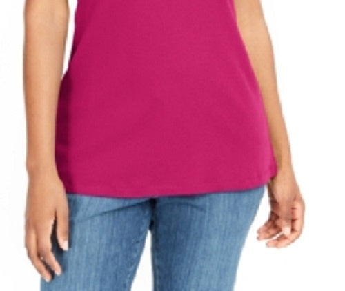 Karen Scott Women's Cotton Tank Top Red Size Large
