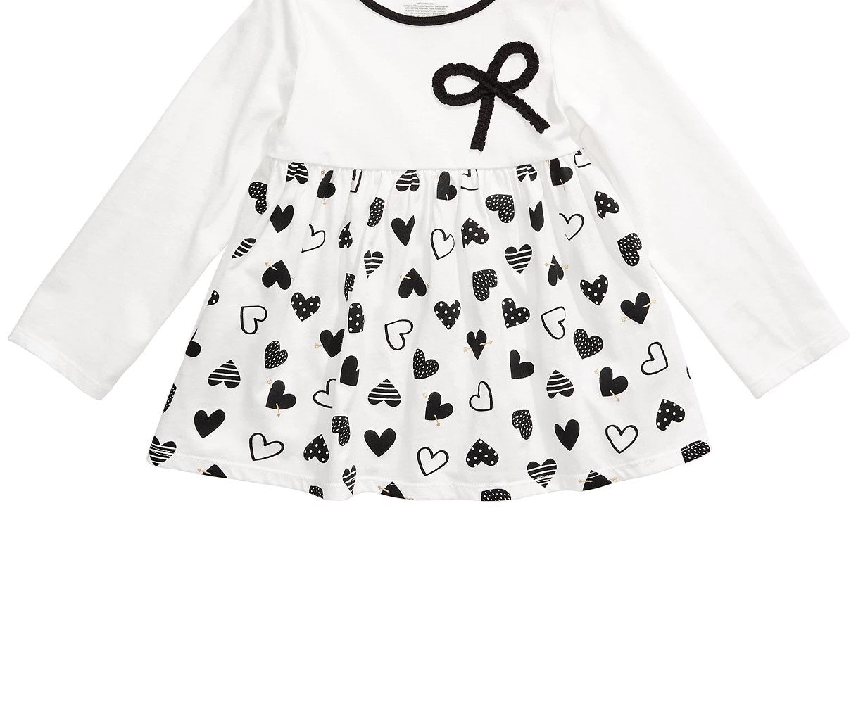 First Impressions Toddler Girls Cotton Bow Heart Tunic White Size 3T
