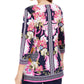 JM Collection Women's Embellished Keyhole Top Navy Size Medium