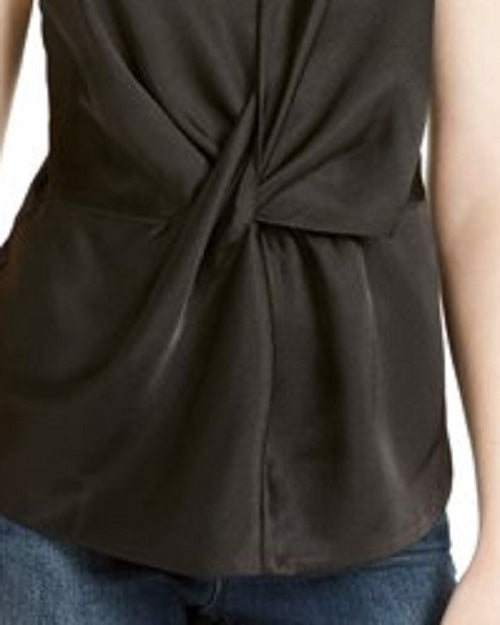 INC International Concepts Women's Solid Twist-Front Cami Top Black Size Large