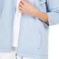 Karen Scott Women's French Terry Notched-Collar Jacket Blue Size Large