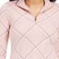 Charter Club Women's Petite Printed Mock-Neck Top Pink Size Petite Large