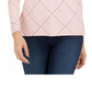 Charter Club Women's Printed Mock Neck Top Pink Size Petite Medium