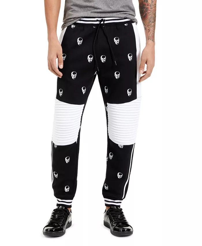 INC International Concepts Men's Skull Jogger Pants Black Size Large