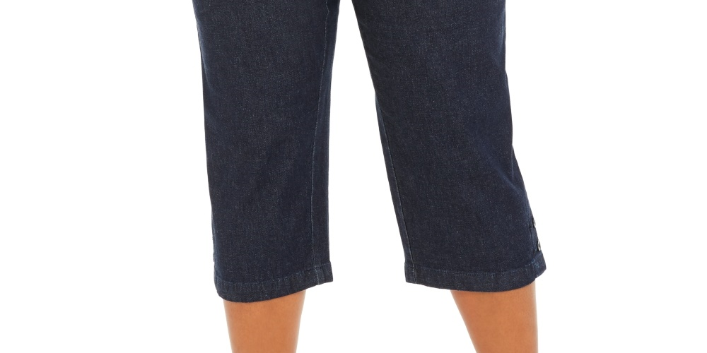 Karen Scott Women;s Plus Size Denim Capri Pants  Blue Size Petite Small
