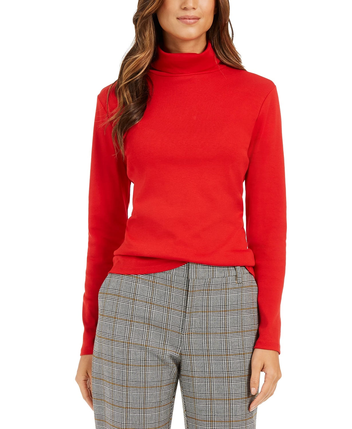 Charter Club Women's Pima Turtleneck Top Red Size Medium