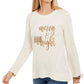 Style & Co Women's Metallic Graphic Sweatshirt Beige Size Small