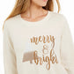 Style & Co Women's Metallic Graphic Sweatshirt Beige Size Small