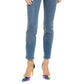 INC International Concepts Women's Petite Embellished-Front Skinny Jeans Blue Size 4P
