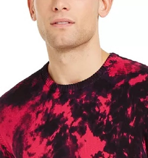 INC International Concepts Men's Gnover Tie Dye Sweater Dark Pink Size X-Large