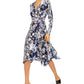 INC International Concepts Women's Printed Wrap Dress Black Size Small
