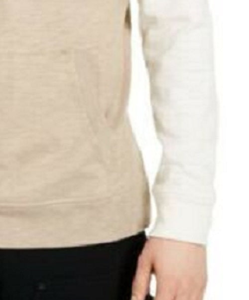 Sun + Stone Men's Colorblocked Hoodie Beige Size Small
