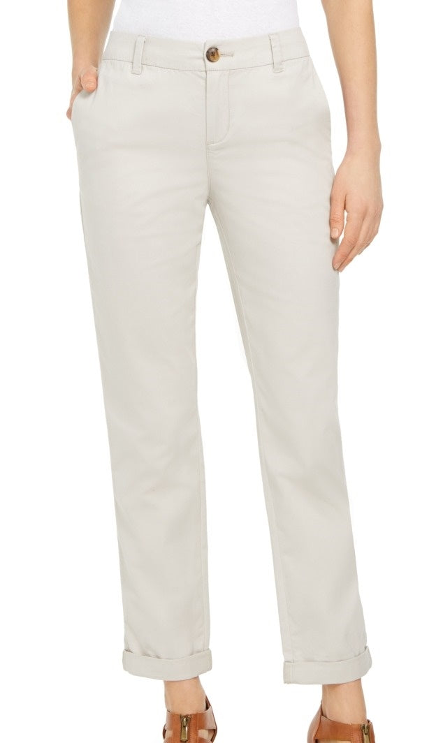 Style & Co Women's Straight Leg Chino Pants Beige Size 14