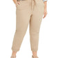 Style & Co Women's Twill Tape Utility Pants Beige Size 24W