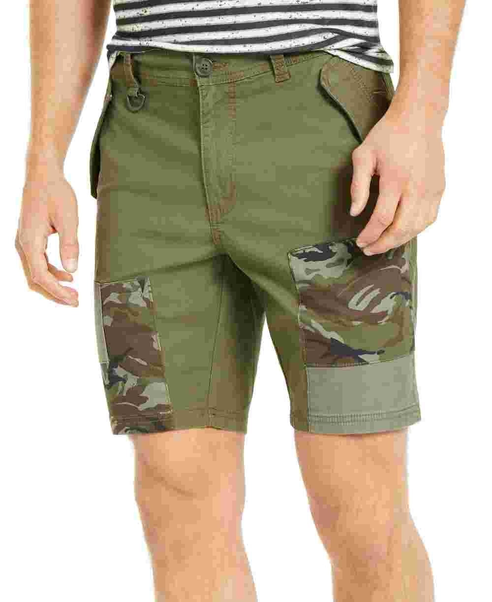 Sun + Stone Men's Camo Inseam Chino Shorts Green Size 29