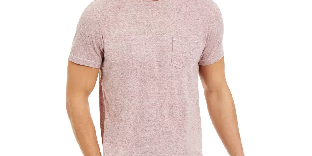 Sun + Stone Men's Heathered Pocket T-Shirt Red Size Large