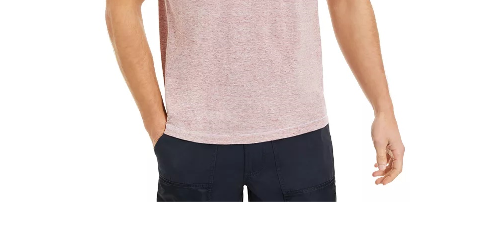 Sun + Stone Men's Heathered Pocket T-Shirt Red Size Large