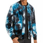INC International Concepts Men's Velvet Tie Dye Bomber Jacket Navy Size Small
