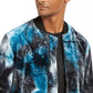 INC International Concepts Men's Velvet Tie Dye Bomber Jacket Navy Size Small